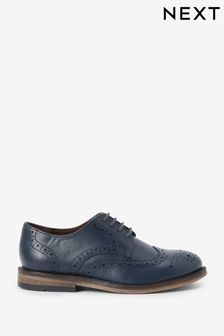 Navy Standard Fit (F) Leather Brogues (264161) | $44 - $55
