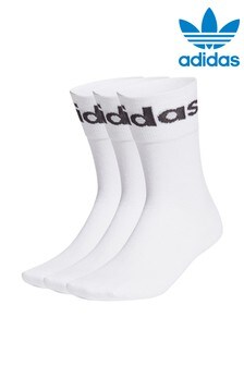 adidas Originals White/Black Linear Crew Socks 3 Pack (264167) | €18