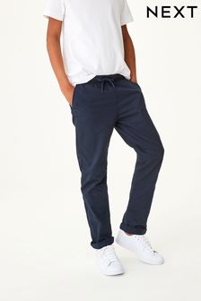Bleu marine - Pantalon à enfiler à taille côtelée (3-16 ans) (264370) | 20€ - 27€