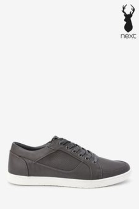 Grey Regular Fit Perforated Trainers (264396) | €38