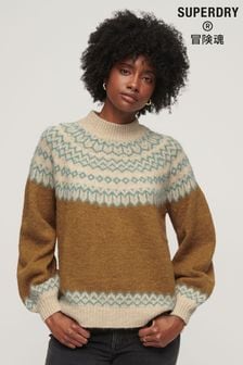 Superdry Brown Slouchy Pattern Knit Jumper (265294) | €40