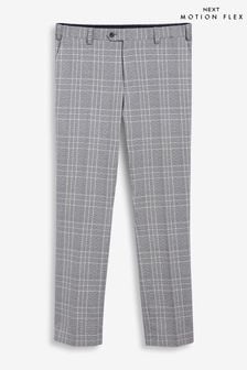 Grey Slim Fit Check Suit: Trousers with Motionflex Waistband (265370) | 28 €