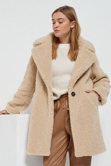 Manteau teddy confortable imitation peau de mouton