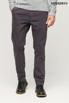 Superdry Grey Slim Officers Chinos Trousers (266476) | SGD 106