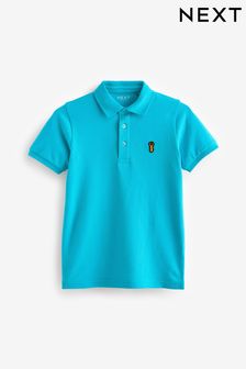 Blue Turquoise Short Sleeve Polo Shirt (3-16yrs) (267109) | KRW14,900 - KRW25,600