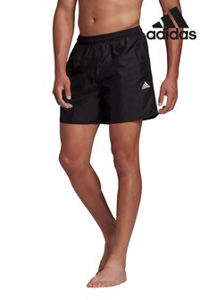 adidas Black 3 Stack Solid Swim Shorts