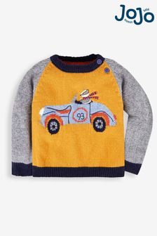 JoJo Maman Bébé Mustard Boys' Classic Car Jumper (267315) | €45