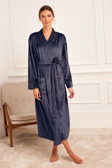 Navy Blue Supersoft Ribbed Dressing Gown (267594) | KRW38,800 - KRW44,800