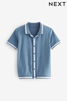 Light Blue Bordered Short Sleeve Shirt (3-16yrs) (267602) | kr210 - kr300