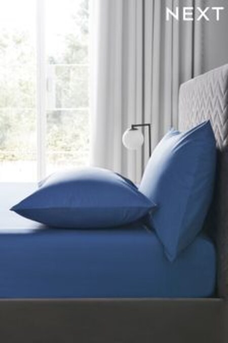 Blue Easy Care Polycotton Fitted Sheet (267782) | OMR3 - OMR7