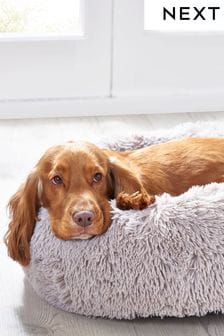 Grey Round Faux Fur Pet Bed (267941) | €39