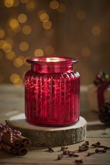 Red Festive Spice Scented Christmas Waxfill Candle (267967) | €9