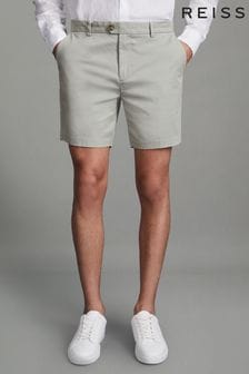 Reiss Soft Sage Wicket S Modern Fit Cotton Blend Chino Shorts (269155) | kr1,422