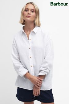 Barbour® White Hampton Relaxed Fit Linen Shirt (269204) | 703 QAR