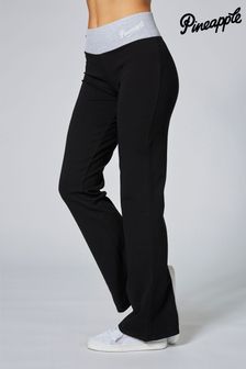 שחור/אפור - מכנסי ג'רזי בגזרה ישרה עם רצועה מנוגדת של Pineapple (269302) | ‏121 ₪