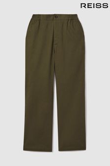 Sage - Reiss Colter Elasticated Waist Cotton Blend Trousers (269374) | kr840