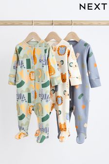 Muted Character Baby Sleepsuits 3 Pack (0mths-3yrs) (269603) | 89 QAR - 99 QAR