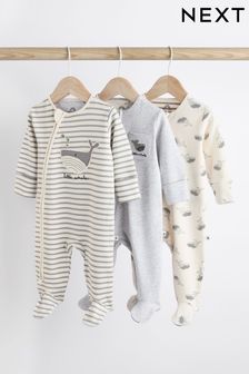 Grey Whale Baby Character Sleepsuits 3 Pack (0-2yrs) (270063) | 109 QAR - 119 QAR