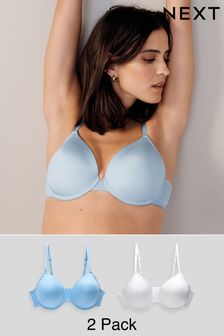 Blue/White Light Pad Full Cup Smoothing T-Shirt Bras 2 Pack (270220) | LEI 139