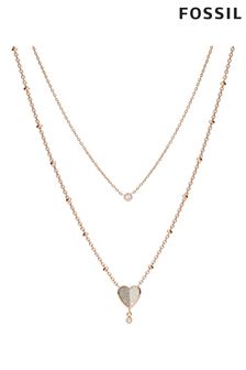 Fossil Rose Gold Vintage Glitz Necklace (270233) | ₪ 256