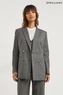 JD Williams Grey Charcoal Marl Double Breasted Blazer (270431) | €37