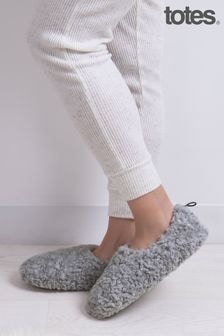 Totes Grey Ladies Faux Fur Full Back Slippers (271026) | $48