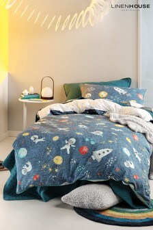Linen House Kids Multi Space Race Duvet Cover and Pillowcase Set