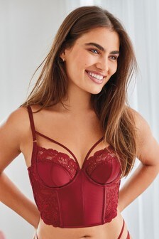 Soutien-gorge Luxurious coupe bustier non rembourré en dentelle et satin