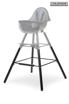 Childhome Evolu Black 2 Extra Long Highchair Legs and Footstool
