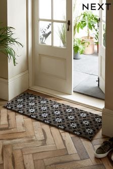 Grey Geometric Tile Wide Wide Patio Doormat (272207) | KRW38,800