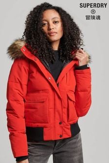 Superdry Red Everest Hooded Puffer Bomber Jacket (272631) | AED693