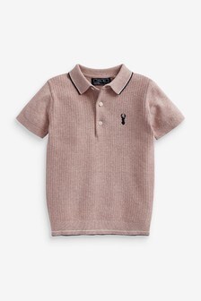 Textured Knitted Polo Shirt (3-16yrs)