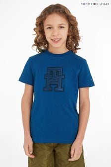 Синяя детская футболка в стиле унисекс с монограммой Tommy Hilfiger (272821) | €41 - €50