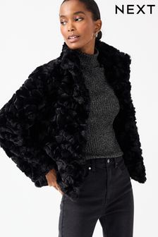 Black Faux Fur Jacket Coat (273030) | €39