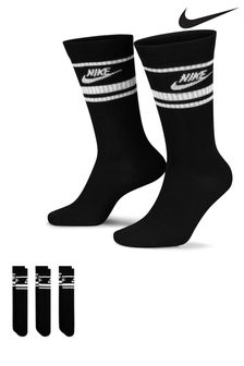 Nike Black Sportswear Everyday Essential White Crew Socks 3 Pack (273114) | €24