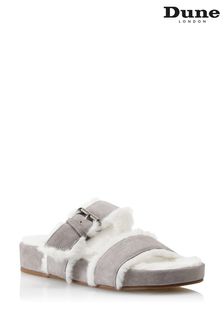 Dune London Grey Waverly Double Strap Slippers