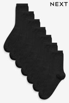 Zwart - Set van zeven paar enkelsokken (274272) | €18