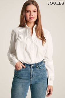Joules Arabella Chalk White Pleated Blouse (275028) | NT$2,330