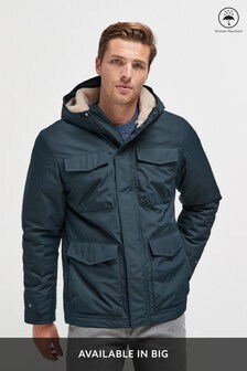 Shower Resistant Borg Lined Four Pocket Jacket With Storm Cuffs