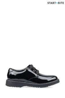 שחור לכה - נעלי בית ספר של Start-rite דגם Impact בגזרה רחבה מעור בשחור עם שרוכים (275433) | ‏302 ‏₪
