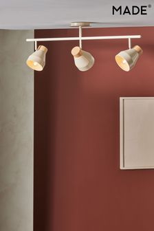 MADE.COM Cream Albert 3 Spotlight Linear Flush Ceiling Light (276215) | 152 €