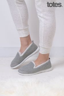 灰色 - Totes Isotoner女裝Iso-flex華夫格紋包腳拖鞋 (276336) | NT$1,770