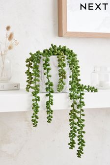 White String of Pearls Artificial Trailing Plant In Marble Effect Pot (276372) | $30