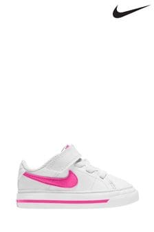 Nike White/Pink Infant Court Legacy Trainers (278609) | €40