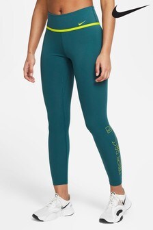 Leggings graphiques Nike One Icon Clash bleu sarcelle foncé longueur 7/8 