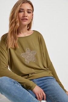 Haut à manches chauve-souris longues