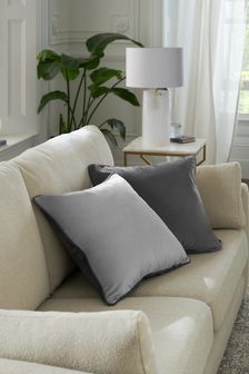 Grey/Grey Mila Twin Velvet Rectangle Cushion (278929) | ₪ 39
