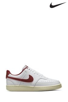 Nike White/Burgundy Court Vision Low Next Nature Trainers (279430) | €121