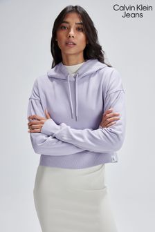 Violett - Calvin Klein Jeans Geripptes Kapuzensweatshirt (279446) | 92 €