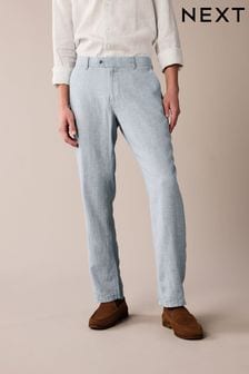 Textured Linen Blend Trousers